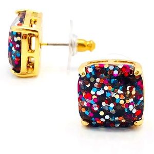 NEW Multi Color Kate Spade Glitter Studs 1/2” Squares